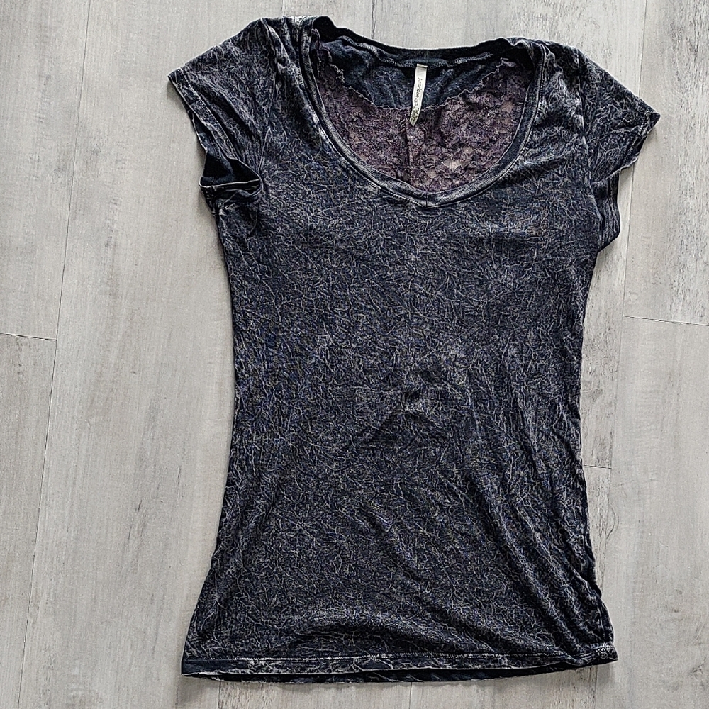 American Age Gray Fitted Short Sleeve Tee